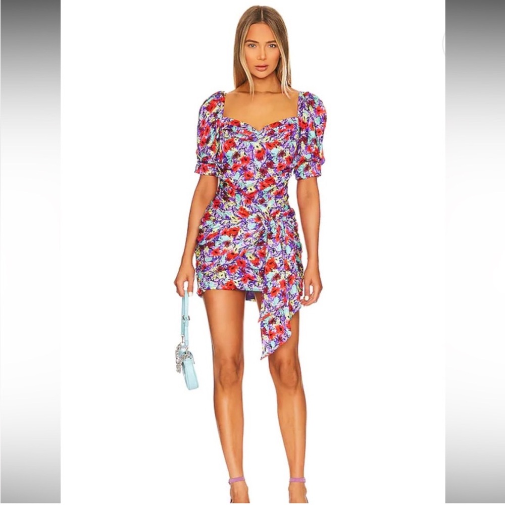 NEW For Love & Lemons Chiara Puff Sleeve Mini Dress Size XS Feminine Chic Floral